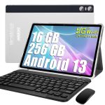SEBBE Tablet 11 Pulgadas Android 13 Tablet PC Pantalla 2K 16GB RAM + 256GB ROM + TF 1TB, Tableta Octa-Core 2.0 GHz / 2000*1200 Pixels / 8MP+20MP / 10000 mAh / 5G WiFi, con Ratón Teclado Plata